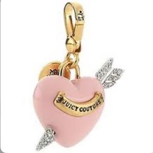 Y2K JUICY COUTURE LOVE STRUCK HEART CHARM BARBIE PINK ENAMEL SWAROVSKI RARE